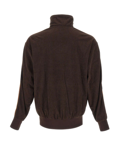 ADIDAS Felpa "Firebird" in velluto a coste BROWN Uomo 