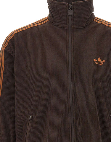 ADIDAS Felpa "Firebird" in velluto a coste BROWN Uomo 
