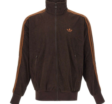 ADIDAS Felpa "Firebird" in velluto a coste BROWN Uomo 