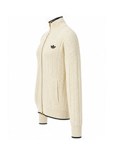 ADIDAS Felpa "Firebird" in maglia a trecce WHITE Uomo 