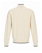 ADIDAS Felpa "Firebird" in maglia a trecce WHITE Uomo 