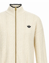 ADIDAS Felpa "Firebird" in maglia a trecce WHITE Uomo 