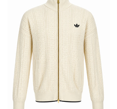 ADIDAS Felpa "Firebird" in maglia a trecce WHITE Uomo 