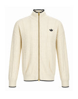 ADIDAS Felpa "Firebird" in maglia a trecce WHITE Uomo 
