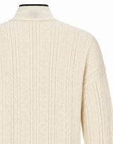 ADIDAS Felpa "Firebird" in maglia a trecce WHITE Uomo 