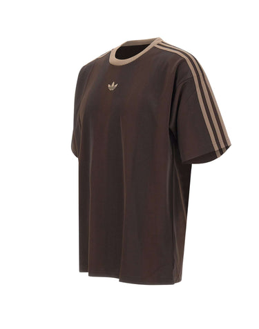 ADIDAS T-shirt a righe jacquard BROWN Uomo 