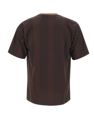 ADIDAS T-shirt a righe jacquard BROWN Uomo 