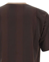ADIDAS T-shirt a righe jacquard BROWN Uomo 