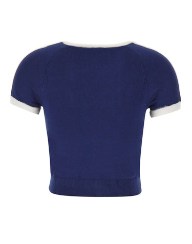 ADIDAS Maglia crop a maniche corte BLUE Donna 