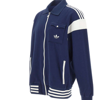 ADIDAS Felpa in misto cotone con zip BLUE Uomo 