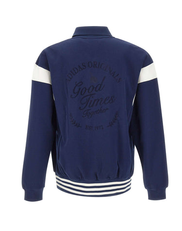 ADIDAS Felpa in misto cotone con zip BLUE Uomo 