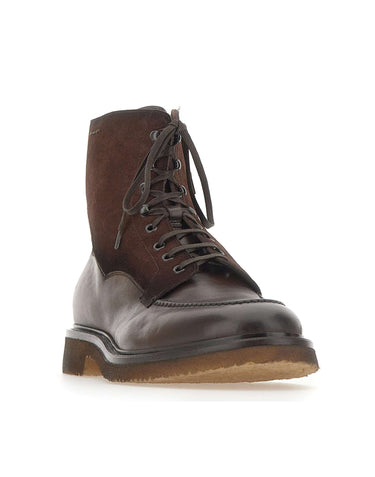 ALEXANDER HOTTO Stivaletti in pelle e camoscio BROWN Uomo 