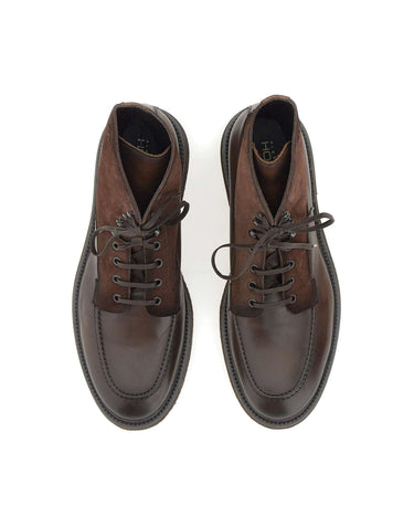 ALEXANDER HOTTO Stivaletti in pelle e camoscio BROWN Uomo 