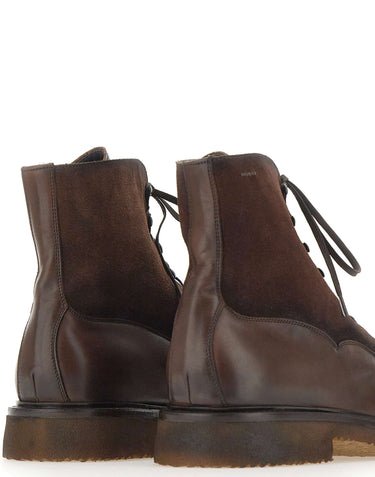 ALEXANDER HOTTO Stivaletti in pelle e camoscio BROWN Uomo 