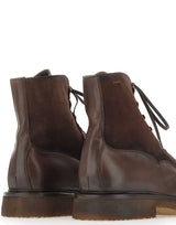 ALEXANDER HOTTO Stivaletti in pelle e camoscio BROWN Uomo 