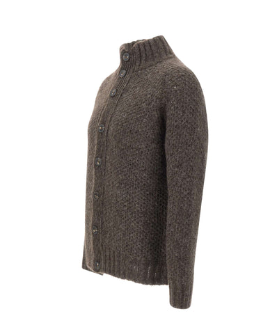 ALPHA STUDIO Cardigan in lana e alpaca BROWN Uomo 