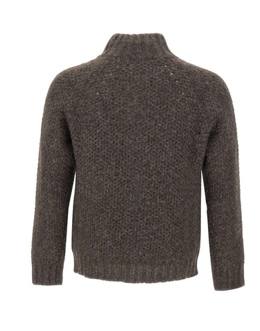 ALPHA STUDIO Cardigan in lana e alpaca BROWN Uomo 