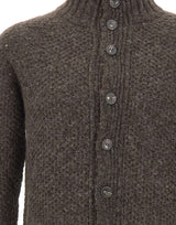ALPHA STUDIO Cardigan in lana e alpaca BROWN Uomo 