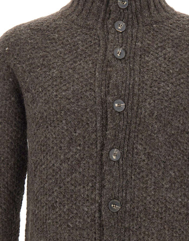 ALPHA STUDIO Cardigan in lana e alpaca BROWN Uomo 