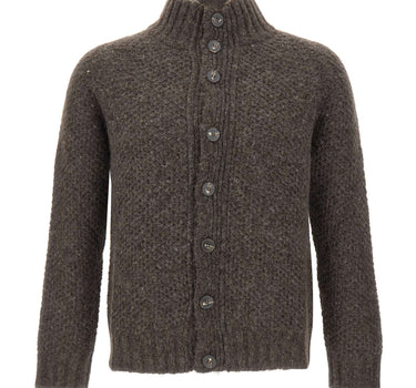 ALPHA STUDIO Cardigan in lana e alpaca BROWN Uomo 