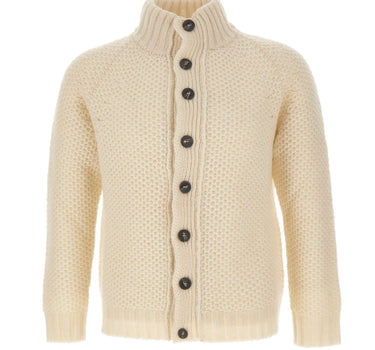 ALPHA STUDIO Cardigan in lana e alpaca WHITE Uomo 