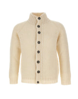 ALPHA STUDIO Cardigan in lana e alpaca WHITE Uomo 