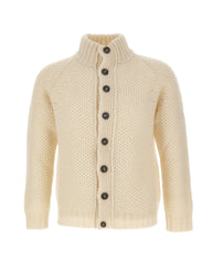 ALPHA STUDIO Cardigan in lana e alpaca WHITE Uomo 