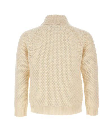 ALPHA STUDIO Cardigan in lana e alpaca WHITE Uomo 