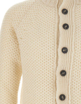 ALPHA STUDIO Cardigan in lana e alpaca WHITE Uomo 