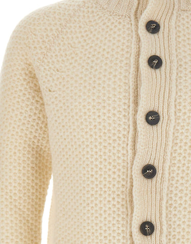 ALPHA STUDIO Cardigan in lana e alpaca WHITE Uomo 