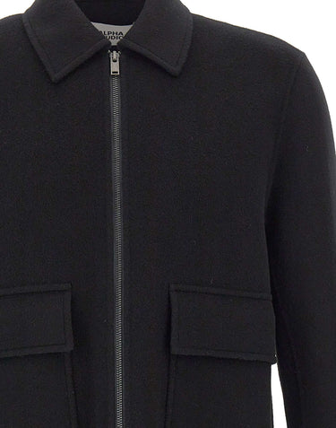 ALPHA STUDIO Giacca bomber in lana BLACK Uomo 