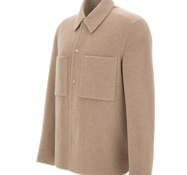 ALPHA STUDIO Giacca overshirt in lana BEIGE Uomo 