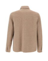 ALPHA STUDIO Giacca overshirt in lana BEIGE Uomo 