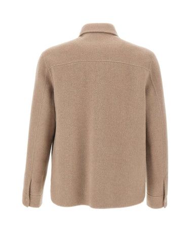 ALPHA STUDIO Giacca overshirt in lana BEIGE Uomo 