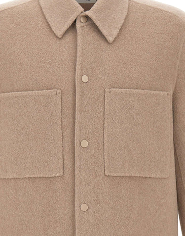 ALPHA STUDIO Giacca overshirt in lana BEIGE Uomo 
