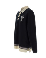 AMIRI Polo in lana con ricamo BLACK Uomo 