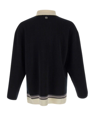 AMIRI Polo in lana con ricamo BLACK Uomo 