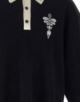 AMIRI Polo in lana con ricamo BLACK Uomo 
