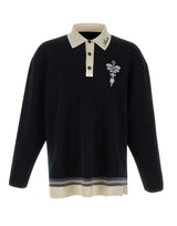 AMIRI Polo in lana con ricamo BLACK Uomo 