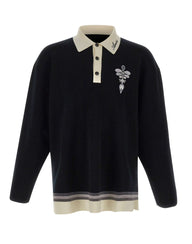 AMIRI Polo in lana con ricamo BLACK Uomo 