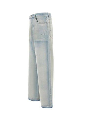 AMIRI Jeans "Faded Carpenter" Light Blue Uomo 