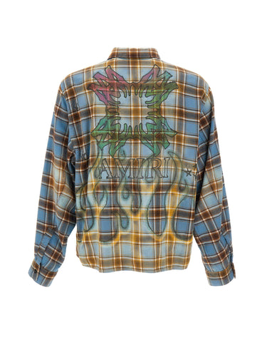AMIRI Camica "Ma Quad Bleached Flannel" MULTICOLOR Uomo 