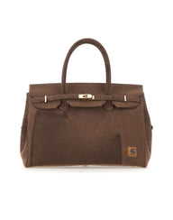 ANOTHER CHANCE Borsa a mano riciclata BROWN Donna 