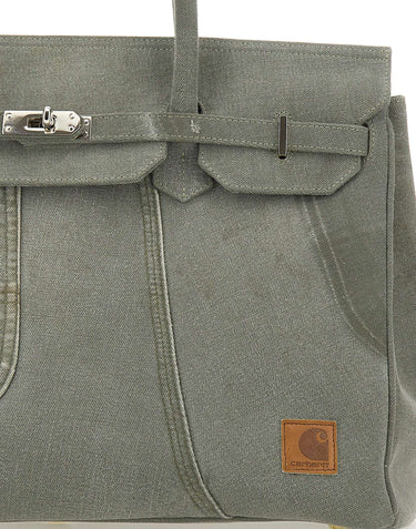 ANOTHER CHANCE Borsa a mano riciclata GREEN Donna 