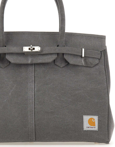 ANOTHER CHANCE Borsa a mano riciclata GREY Donna 