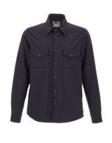 ASPESI Giacca overshirt in flanella imbottita BLUE Uomo 