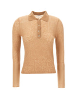ASPESI Polo in misto lana a coste BROWN Donna 