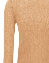 ASPESI Polo in misto lana a coste BROWN Donna 