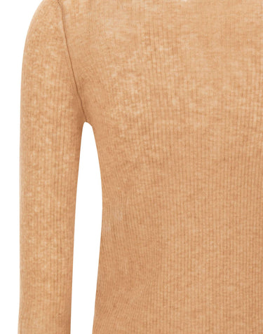 ASPESI Polo in misto lana a coste BROWN Donna 