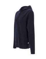 ASPESI Maglia con cappuccio in lana e cotone BLUE Uomo 